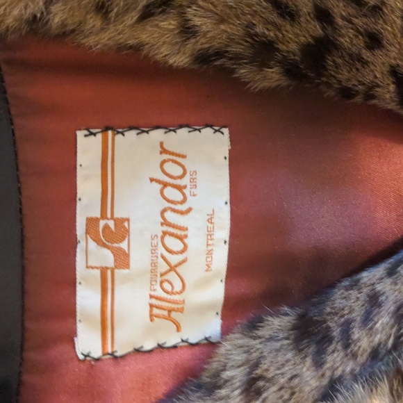 5. Vintage Alexandor Fur Montreal Luxe Leopard Print Leather Trim Coat - Picture 7 of 9